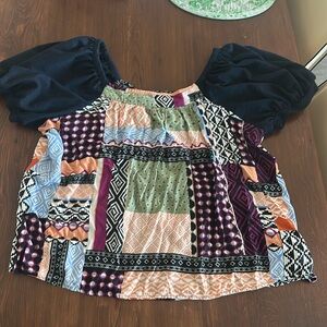 Maeve patchwork print blouse